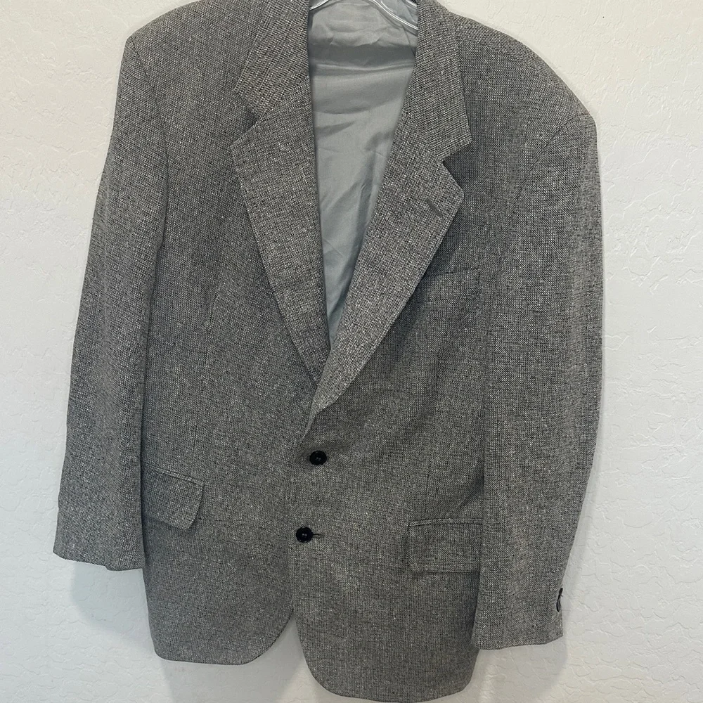 John weitz Men's‎ Gray Two-Button suit Blazer size 40S 100% silk coat formal